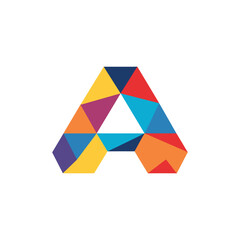 vector of a letter logo - abstract colorful geometric shape