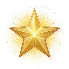 golden star on white background