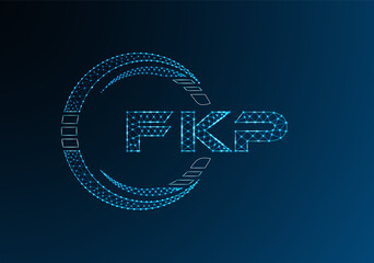 FKP low poly letter logo vector design. FKP lower poly logo design.