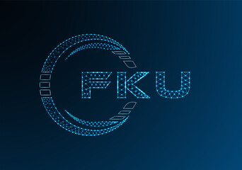 FKU low poly letter logo vector design. FKU lower poly logo design.