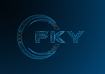 FKY low poly letter logo vector design. FKY lower poly logo design.