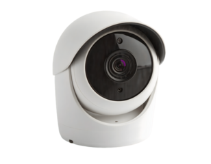 Security Camera Shows Clear Footage with Transparent Background