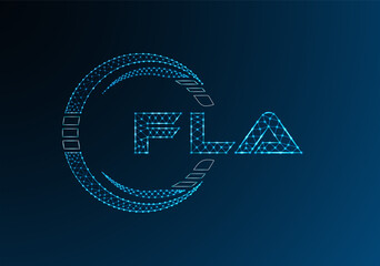 FLA low poly letter logo vector design. FLA lower poly logo design.