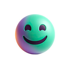 Fototapeta premium 3D Render of a Smiling Emoji with Gradient Colors on Transparent Background