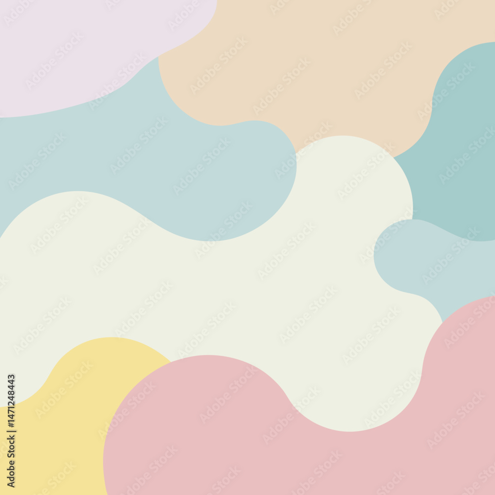 Poster pastel abstract background soft calming color palette fluid shapes minimal design perfect for