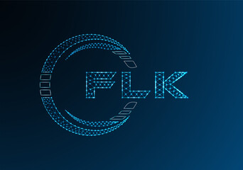 FLK low poly letter logo vector design. FLK lower poly logo design.