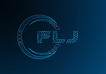 FLJ low poly letter logo vector design. FLJ lower poly logo design.
