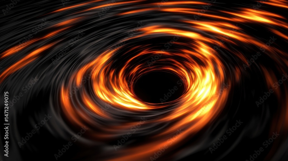 Aufkleber abstract rendering of black hole vortex with swirling energy streams in digital art style