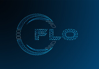 FLO low poly letter logo vector design. FLO lower poly logo design.