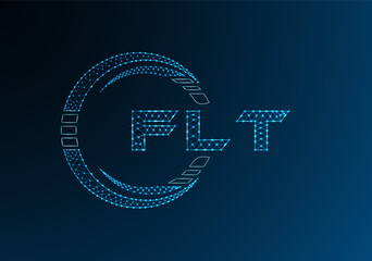 FLT low poly letter logo vector design. FLT lower poly logo design.