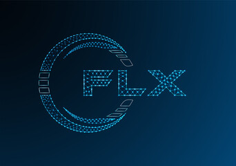 FLX low poly letter logo vector design. FLX lower poly logo design.