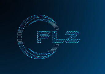 FLZ low poly letter logo vector design. FLZ lower poly logo design.