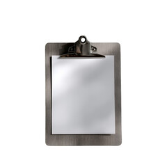 Blank White Paper on Gray Wooden Clipboard Mockup