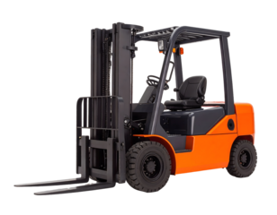 Powerful Forklift Lifts Loads Efficiently with Transparent Background