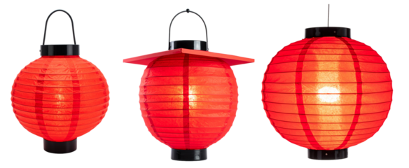 red lantern on white solid background 