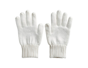 Cozy White Knit Gloves: Soft, Warm Winter Wear, Transparent Background