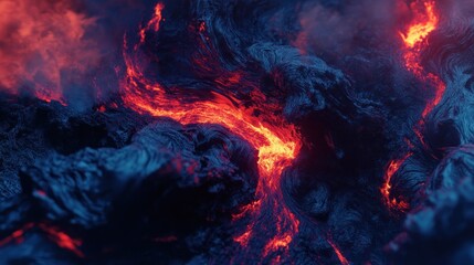 Fototapeta premium Molten lava flows