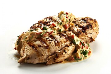 A photograph of a perfectly grilled chicken breast