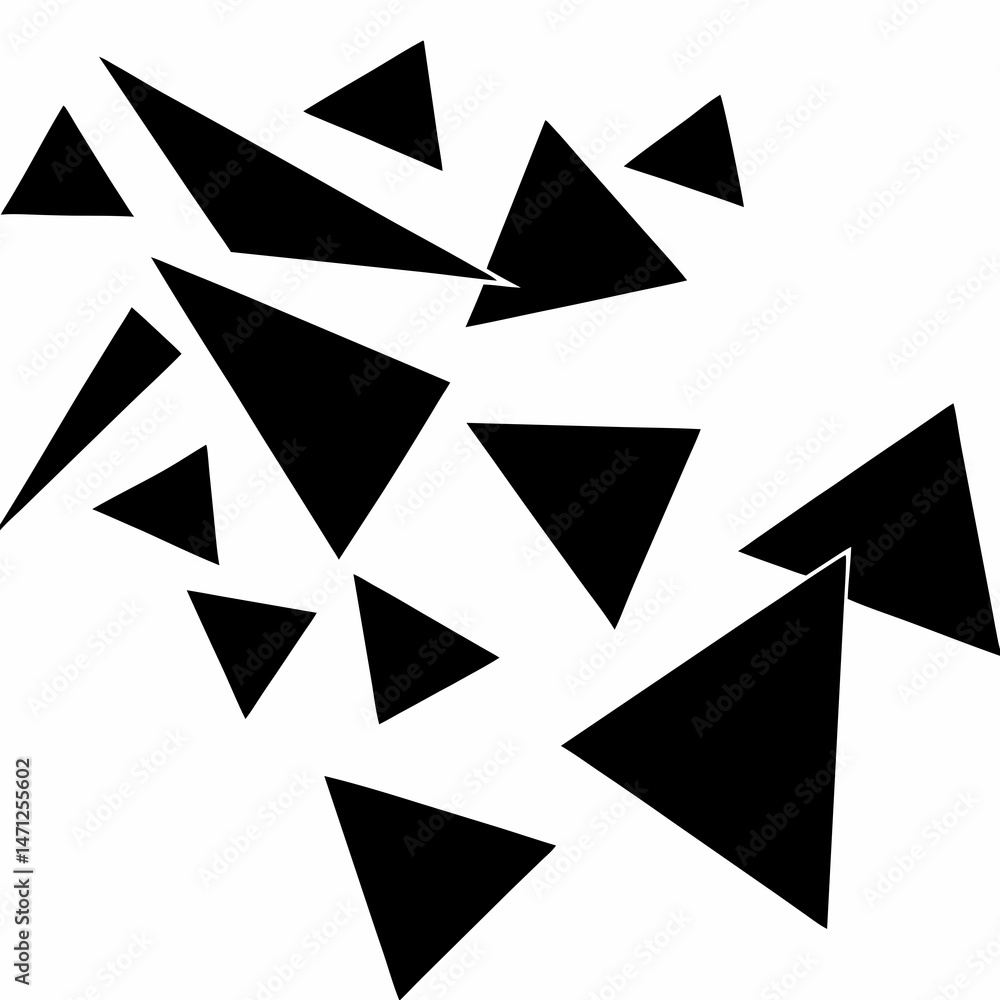 Aufkleber abstract black triangles scattered dynamic design sharp angles bold graphic high contrast monochrome