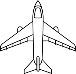 Naklejka premium Airplane outline vector illustraion