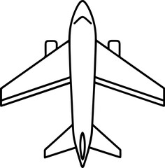 Naklejka premium Airplane outline vector illustraion