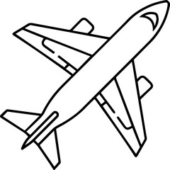 Airplane outline vector illustraion