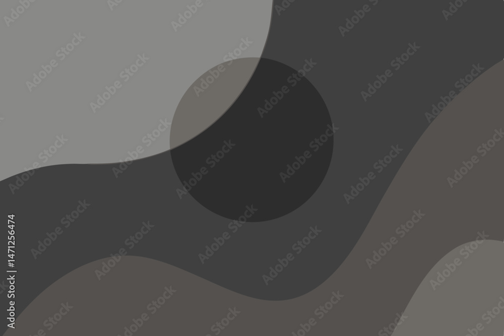 Poster abstract grayscale art fluid shapes overlapping circles minimalist design elegant monochrome palette