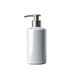 Light Gray Cylindrical Bottle with Silver Pump Dispenser