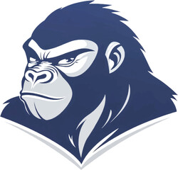 Fierce Gorilla Head Illustration for Sports or Gaming Logo Design