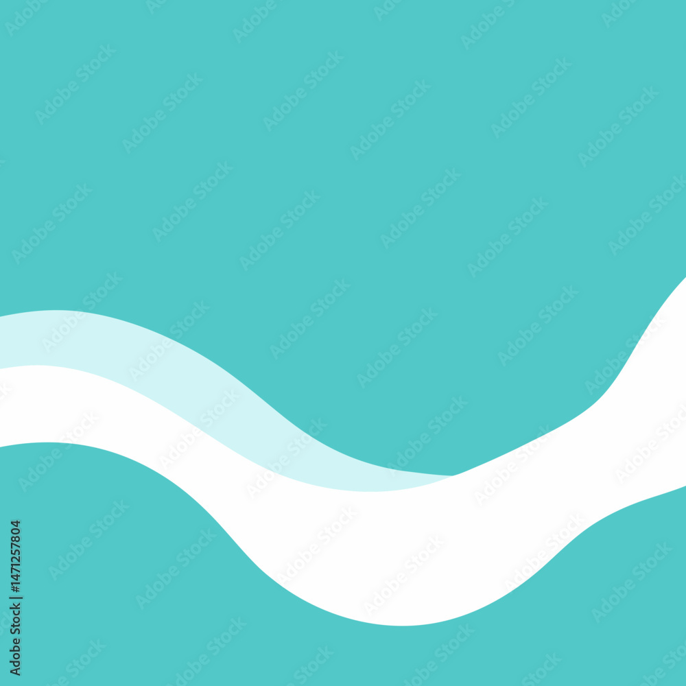 Poster abstract turquoise waves white curves minimalist design calming ocean vibes simple background modern