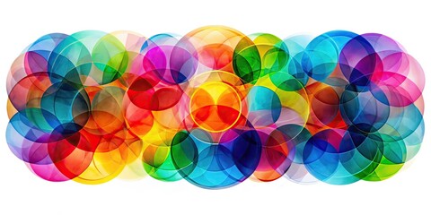 Obraz premium Vibrant Geometric Circles Double Exposure Art