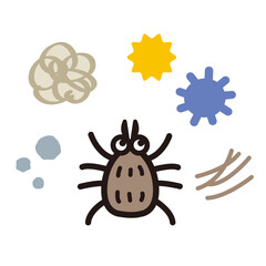 ダニや埃など様々な種類のハウスダスト