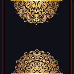 luxury golden mandala for indian wedding invitation card template design islamic arabic gold mandala ornament white background 