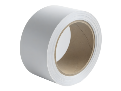 Roll of White Paper Tape, on Transparent Background