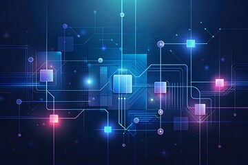 Naklejka premium Abstract Digital Network Concept Futuristic Technology Background