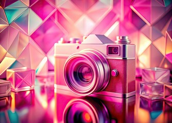 Vintage Abstract Pink Geometric Shapes Background