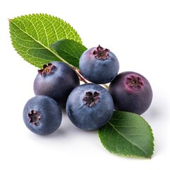 Obraz premium blueberries with leaves isolated