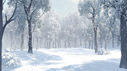 Obraz premium Snowy forest path in winter