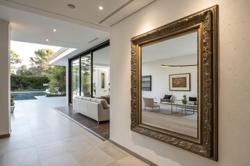 Modern Ornate Mirror in Contemporary Home Interior