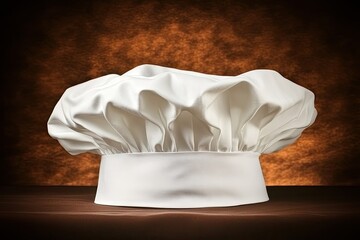 White chef's hat on a dark surface