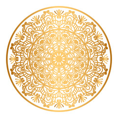 Simple Lustrous Yellow Vertical Background With Gleaming Gold Mandala Ornaments Texture 