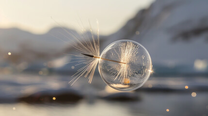 Obraz premium Magnetic compass needle spinning uncontrollably in arctic environment with distorted reflection on glass surface. Navigation equipment failure, polar exploration challenges and unpredictable direction