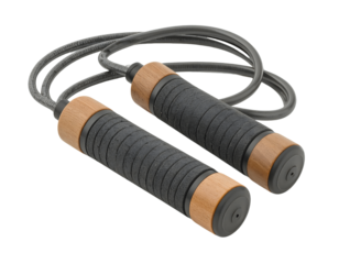Jump Rope Workout: Exercise Equipment with Wooden Handles,  Transparent Background
