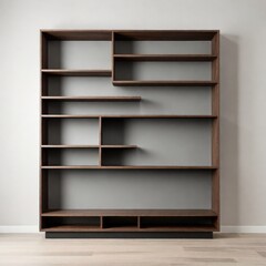 Shelf on a white background. Dark veneer.