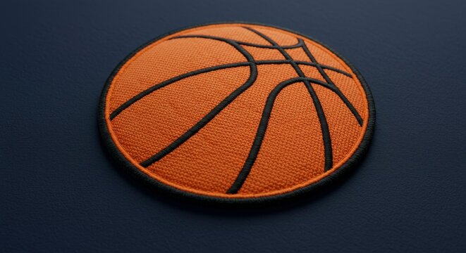 Orange basketball patch