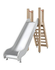 Kids Slide with Ladder, Metal & Wood, Playground Fun,  Transparent Background, Outdoor Play Equipment