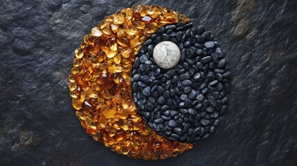 Yin and Yang symbol, stones