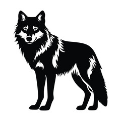 Fototapeta premium Wolf isolated vector black silhouette