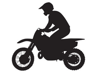 Fototapeta premium DIRT BIKE SILHOUETTE WHITE BACKGROUND