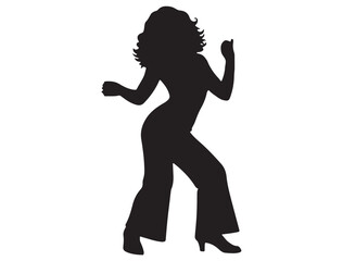 DISCO GIRL SILHOUETTE WHITE BACKGROUND